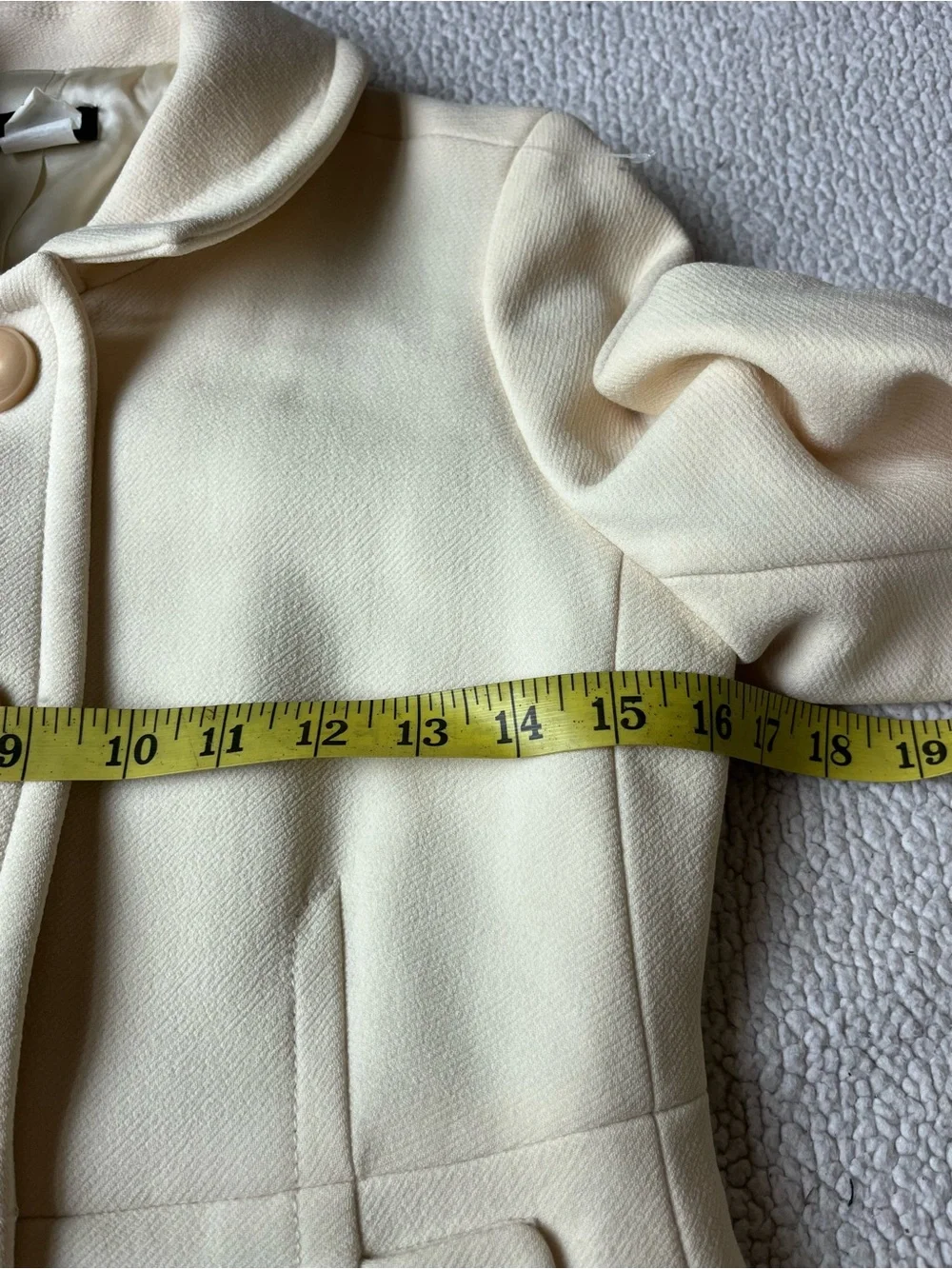 J. CREW THE LADY DAY COAT CREAM DOUBLE CLOTH WOOL BLEND COAT WOMENS 0 - Picture 4 of 6